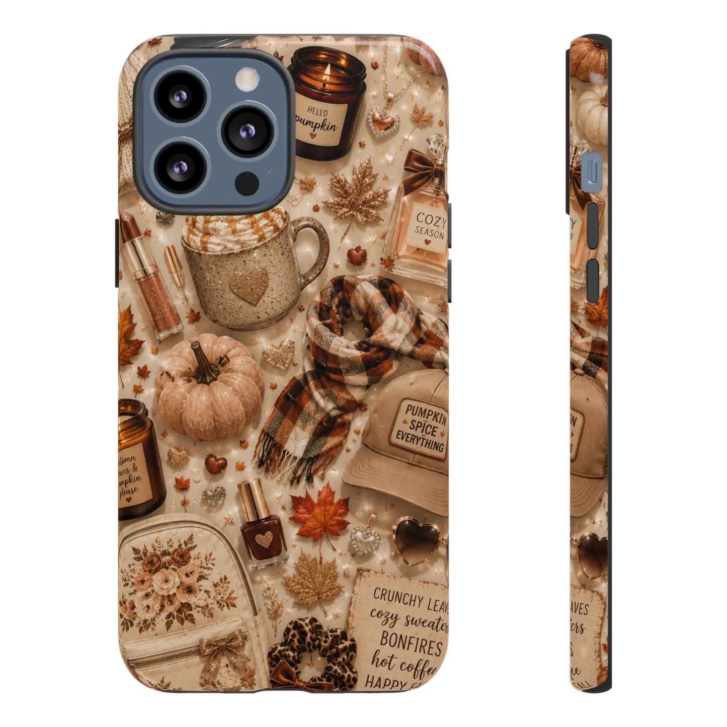Sunflower Porch Co Cozy Autumn Mug and Pumpkin Pattern Phone Case | Fall Aesthetic