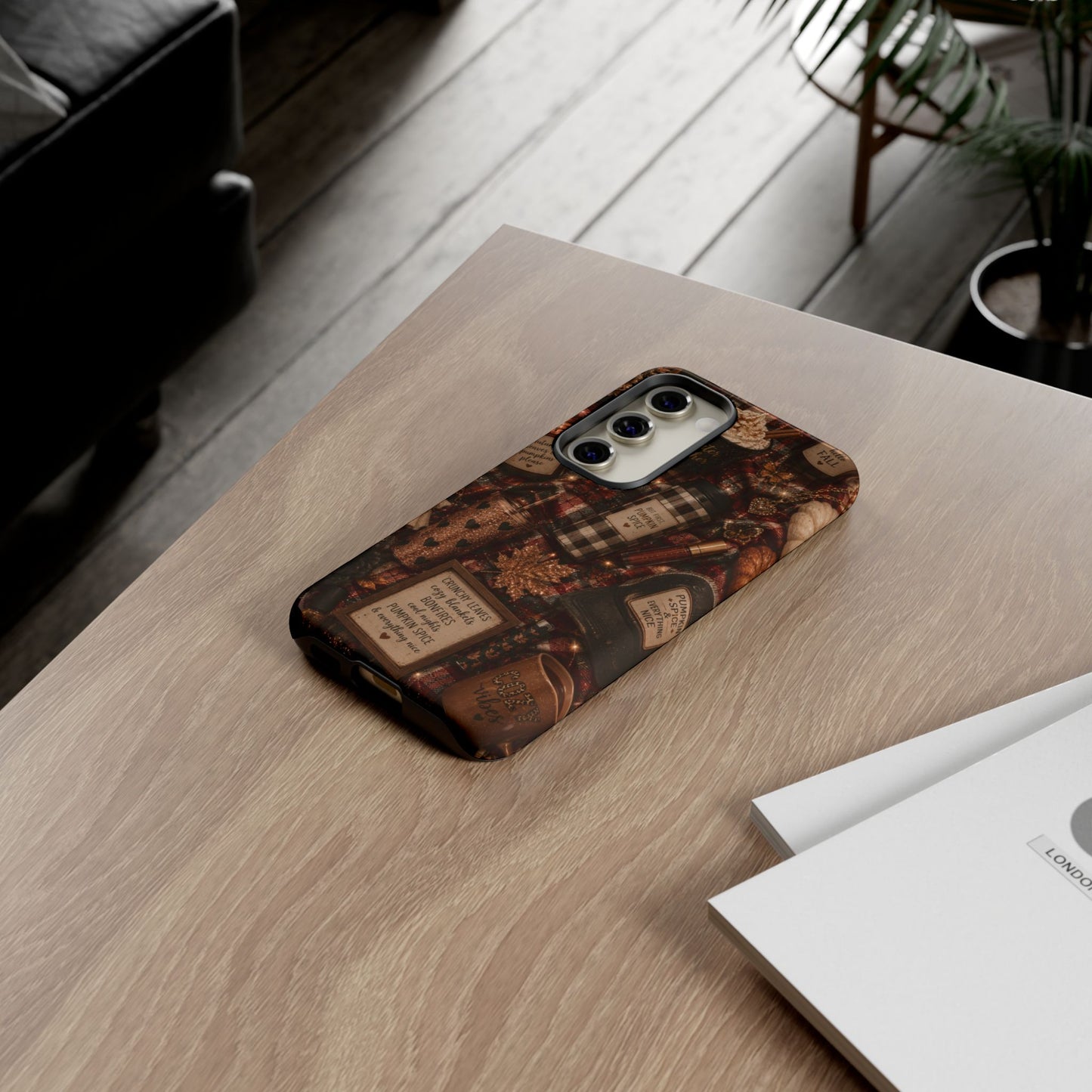 Sunflower Porch Co Cozy Pumpkin Spice Pattern Phone Case | Tough Cases