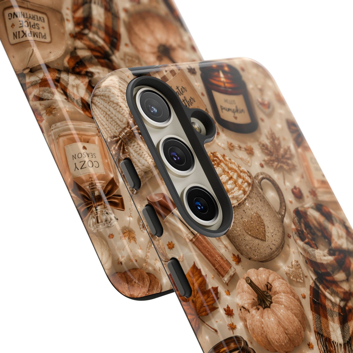 Sunflower Porch Co Cozy Autumn Mug and Pumpkin Pattern Phone Case | Fall Aesthetic