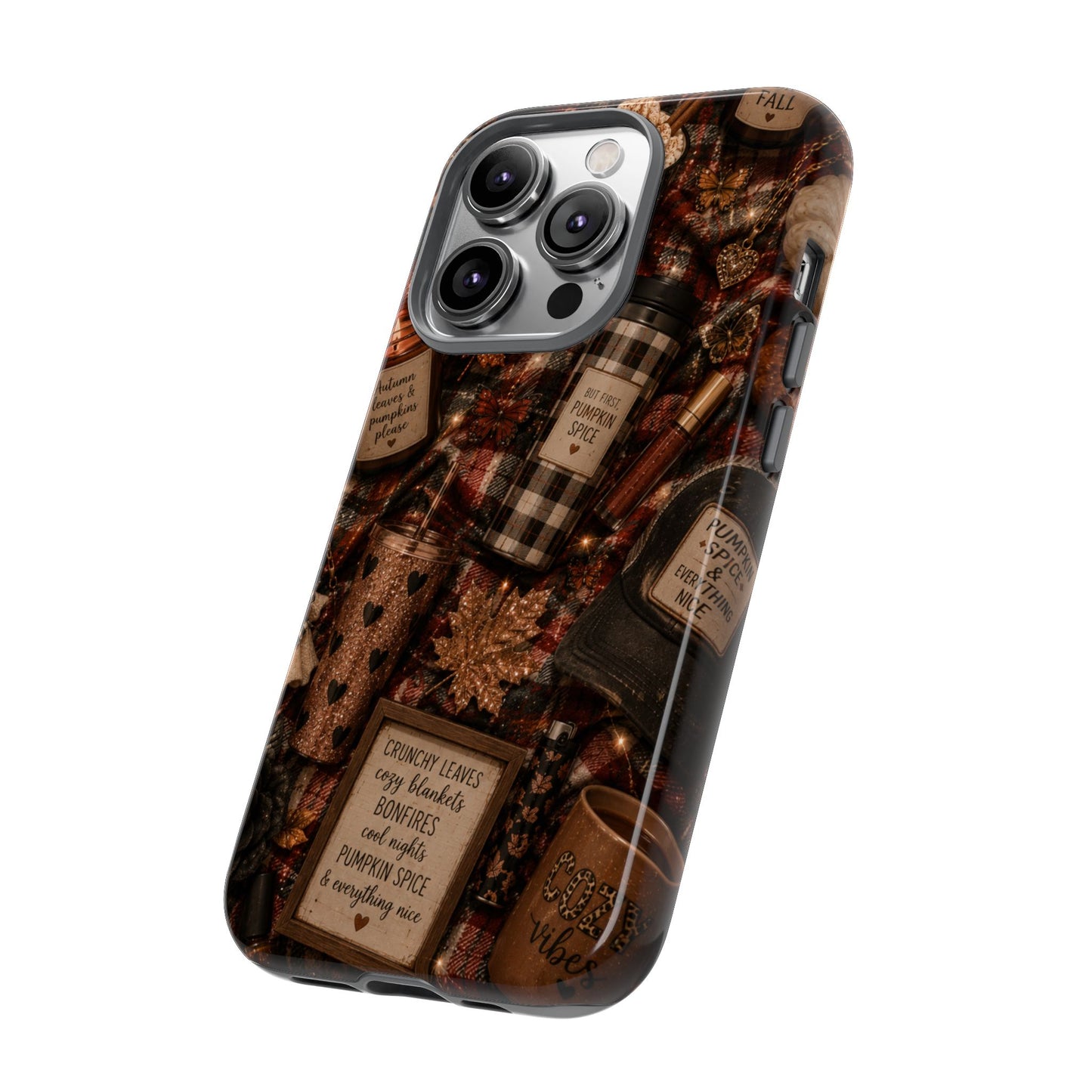 Sunflower Porch Co Cozy Pumpkin Spice Pattern Phone Case | Tough Cases