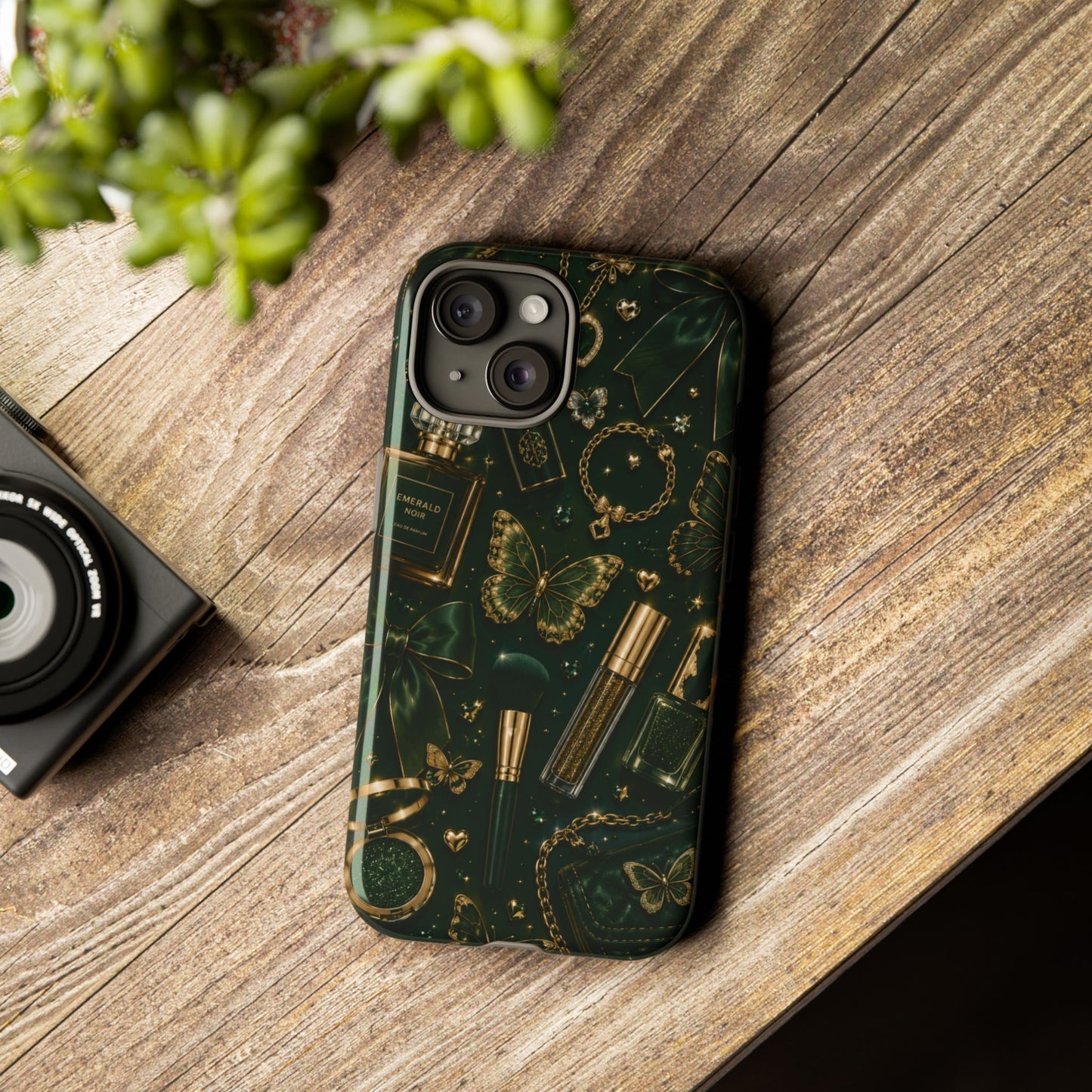 Sunflower Porch Co Vintage Gold Makeup Pattern Phone Case | Tough Case