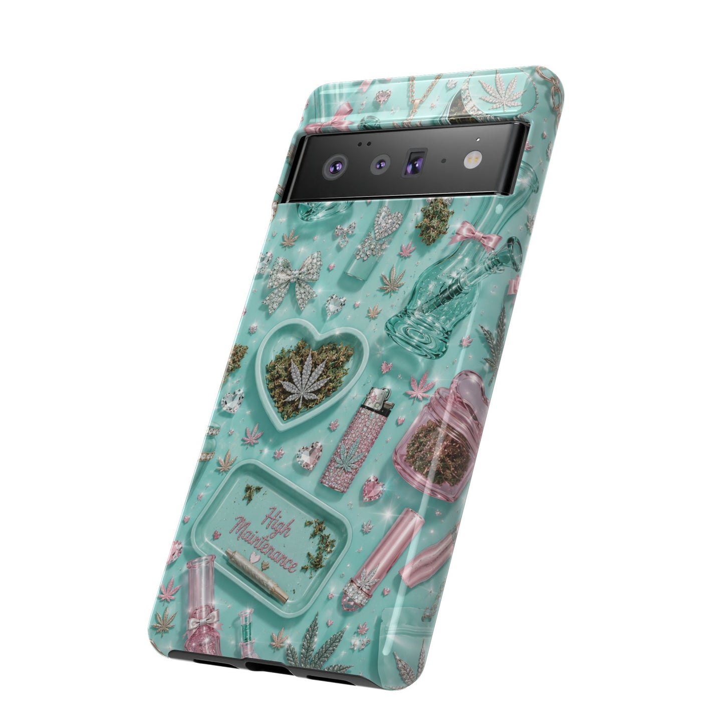 Sunflower Porch Co Mint Cannabis Pattern Phone Case | Tough Case