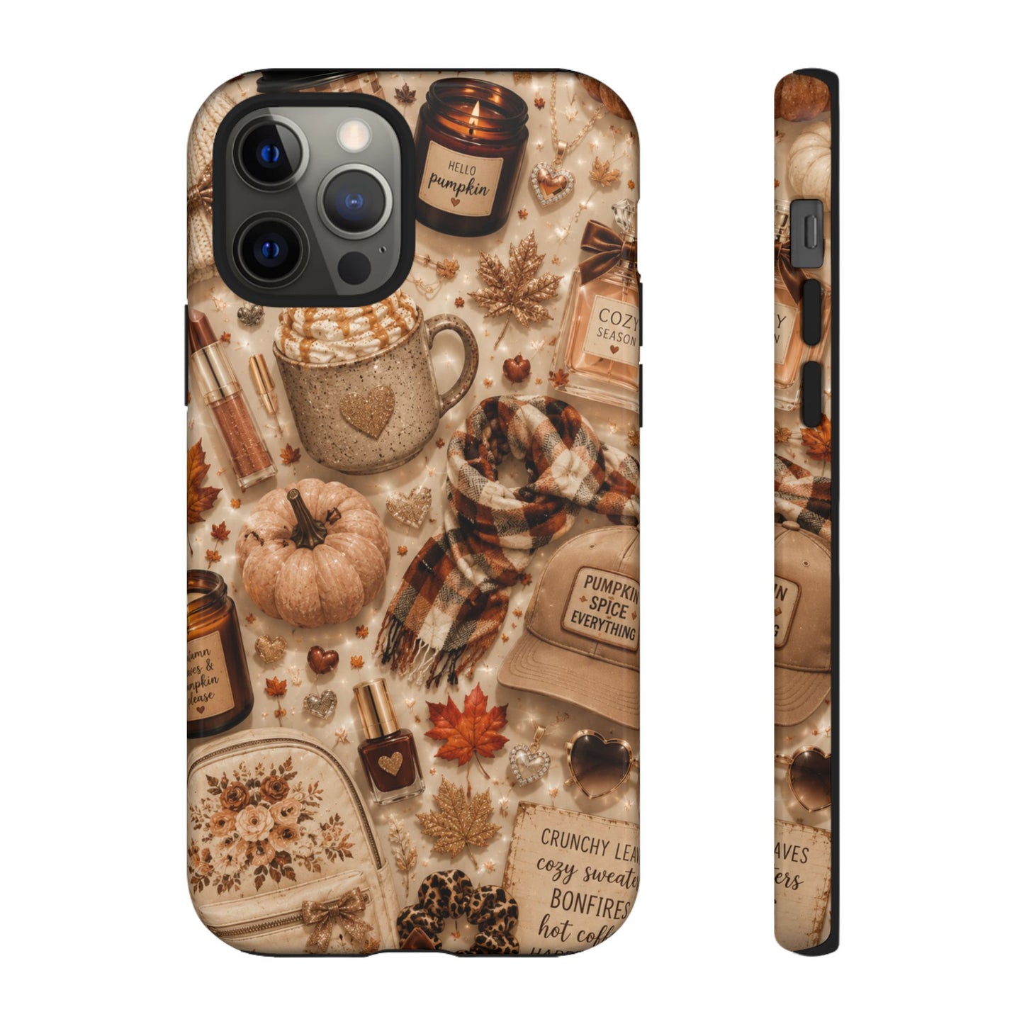 Sunflower Porch Co Cozy Autumn Mug and Pumpkin Pattern Phone Case | Fall Aesthetic