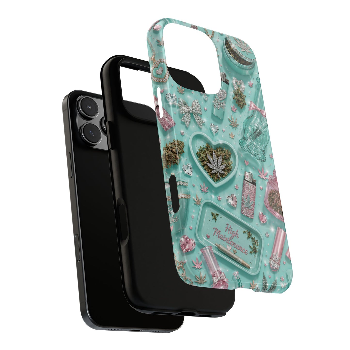 Sunflower Porch Co Mint Cannabis Pattern Phone Case | Tough Case