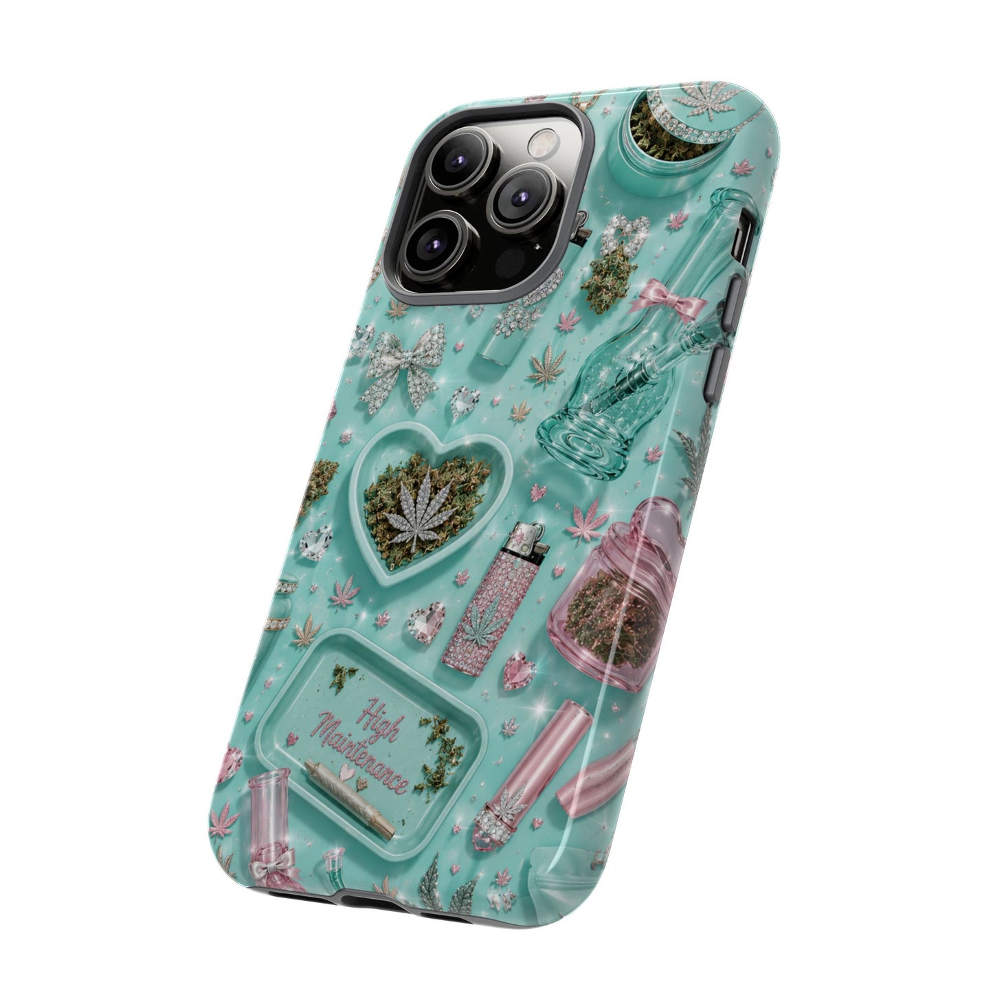 Sunflower Porch Co Mint Cannabis Pattern Phone Case | Tough Case