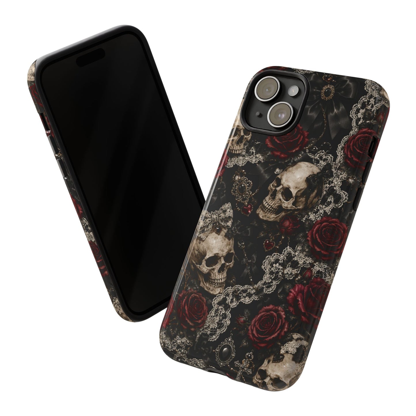 Skull and Red Roses phone case | Tough Cases
