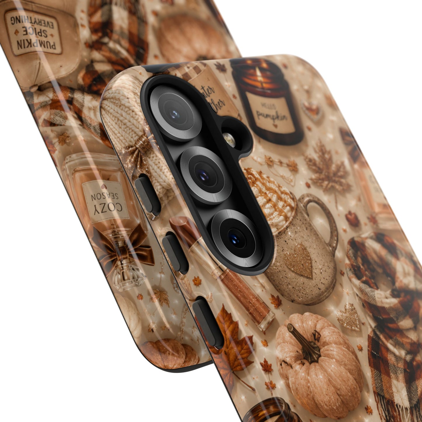 Sunflower Porch Co Cozy Autumn Mug and Pumpkin Pattern Phone Case | Fall Aesthetic