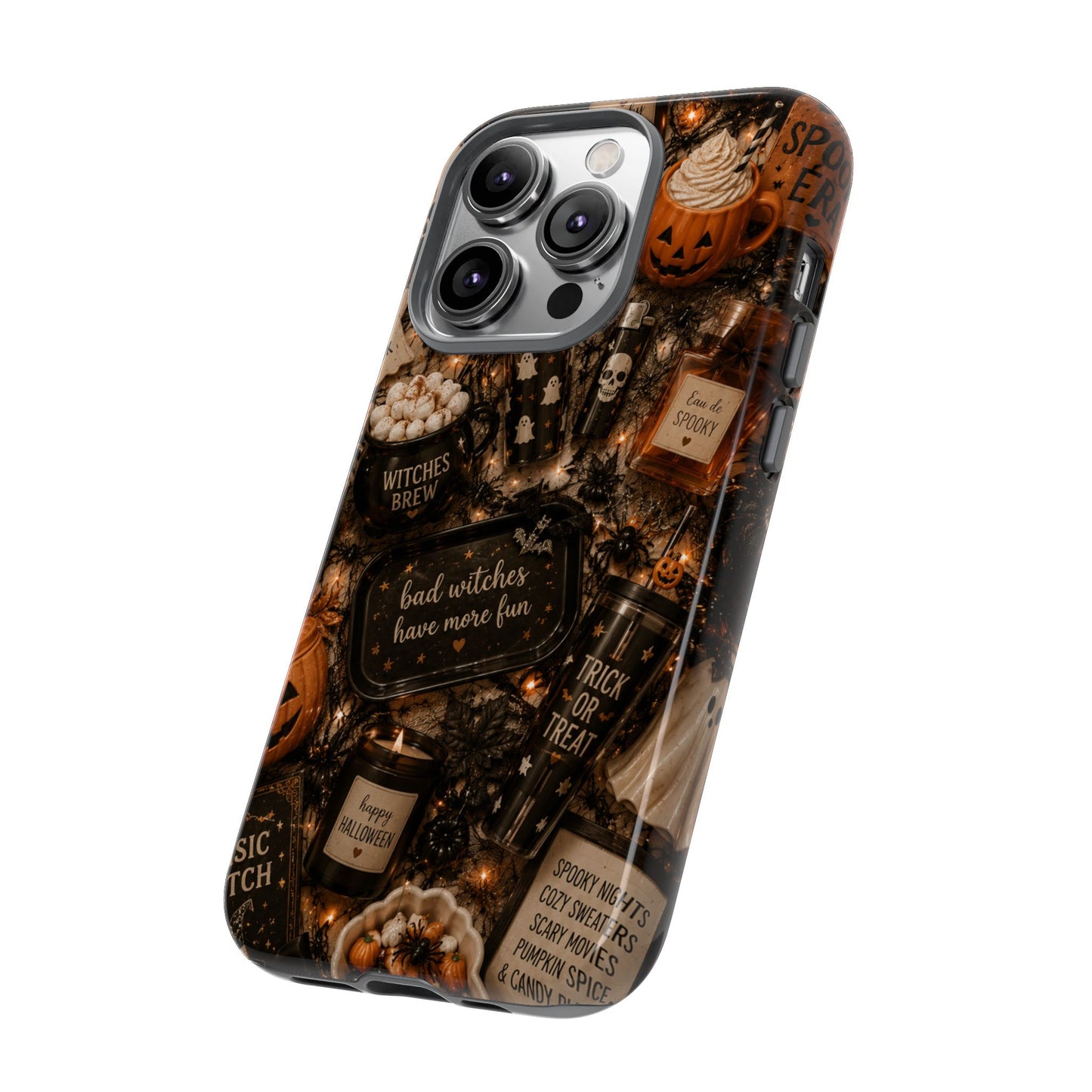 Sunflower Porch Co Halloween Collage phone case | spooky pumpkin witchy design