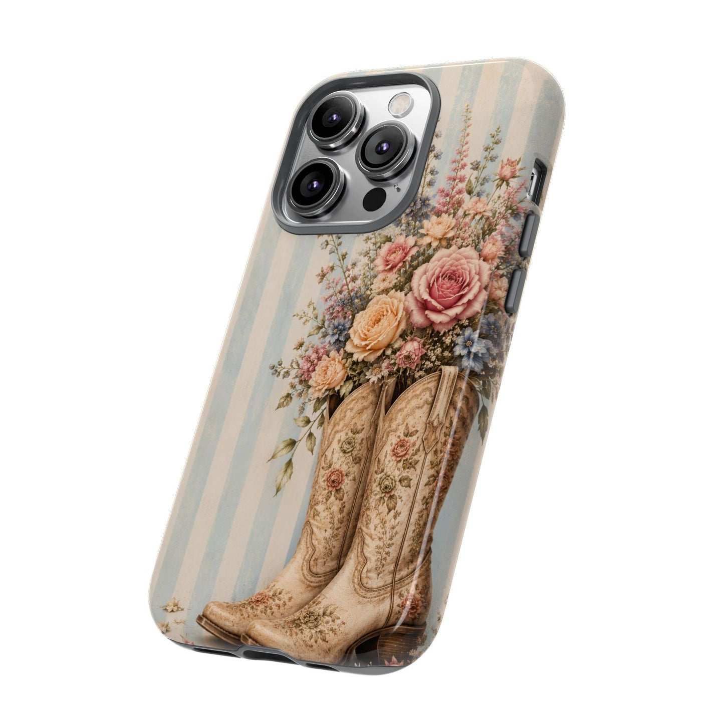 Sunflower Porch Co Vintage Floral Cowboy Boots phone case | iPhone protective case