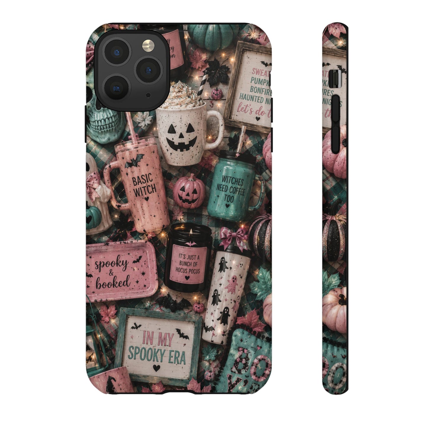 Sunflower Porch Co Spooky Mugs & Pumpkins Tough Cases | Halloween Collage Phone Case