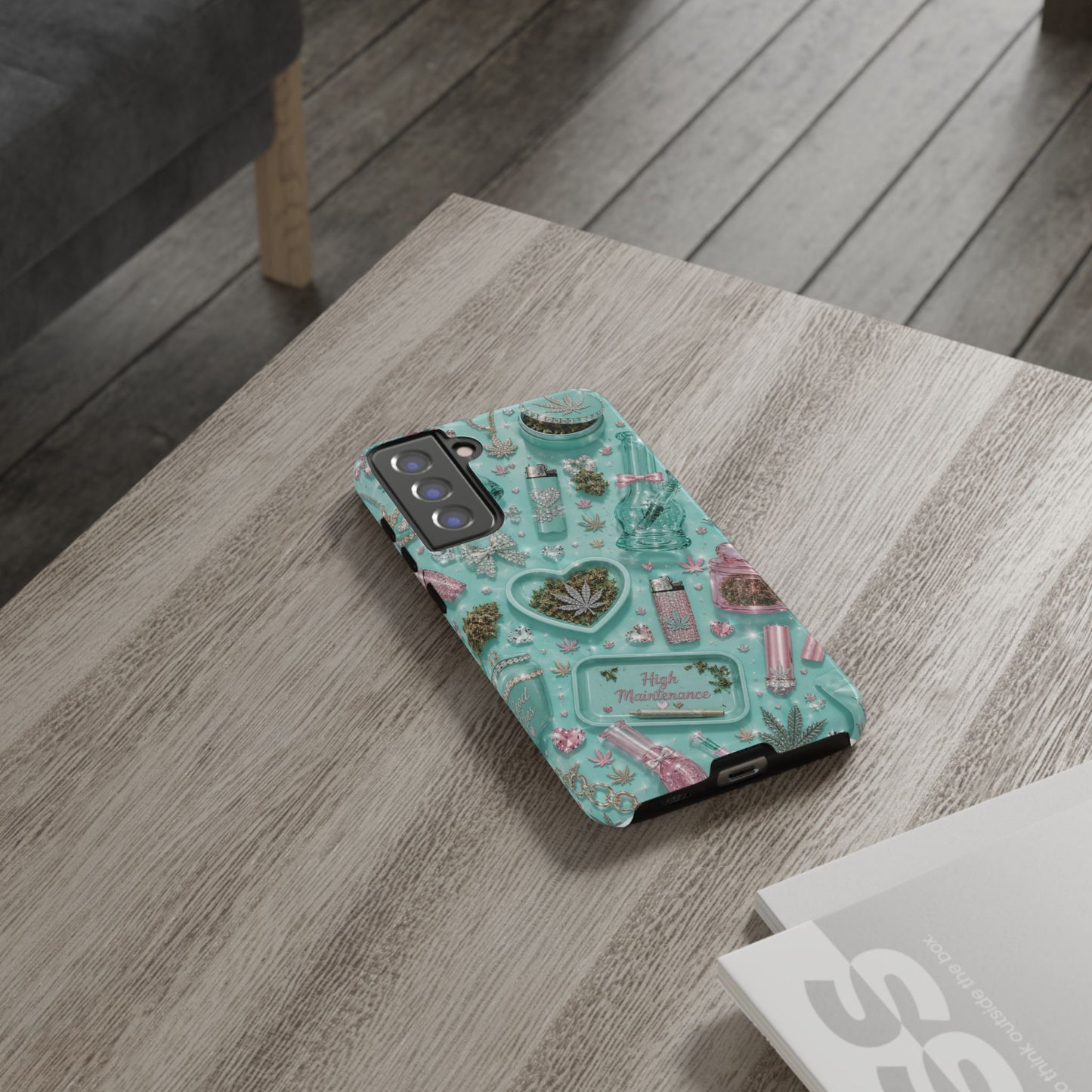 Sunflower Porch Co Mint Cannabis Pattern Phone Case | Tough Case
