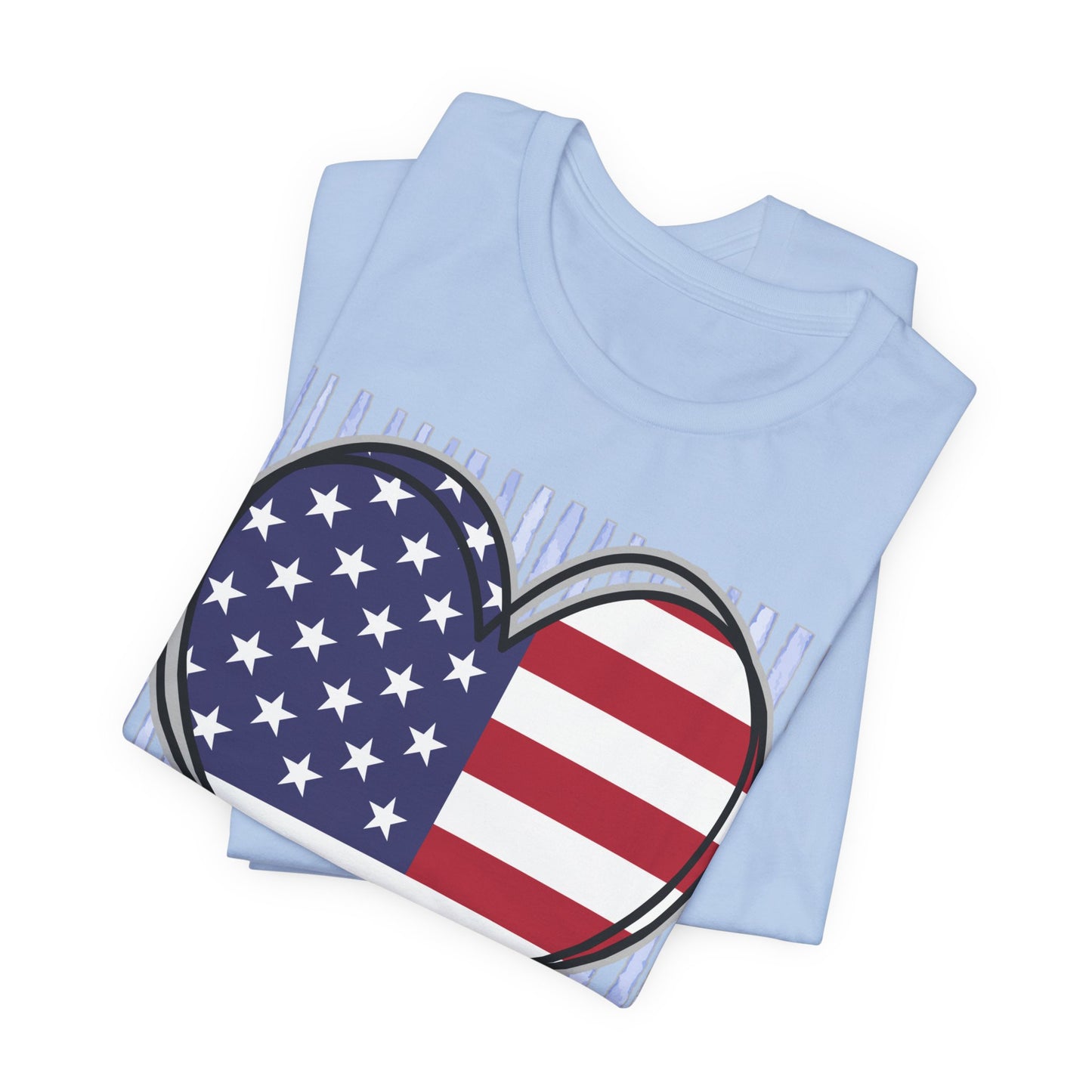 Sunflower Porch Co 4th of July Heart American Flag Tee | Patriotic Independence Day Shirt