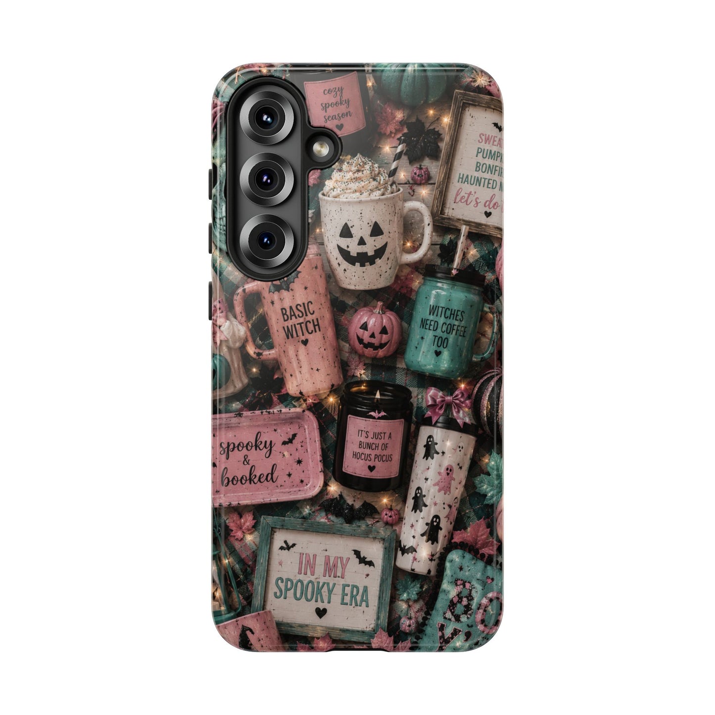 Sunflower Porch Co Spooky Mugs & Pumpkins Tough Cases | Halloween Collage Phone Case