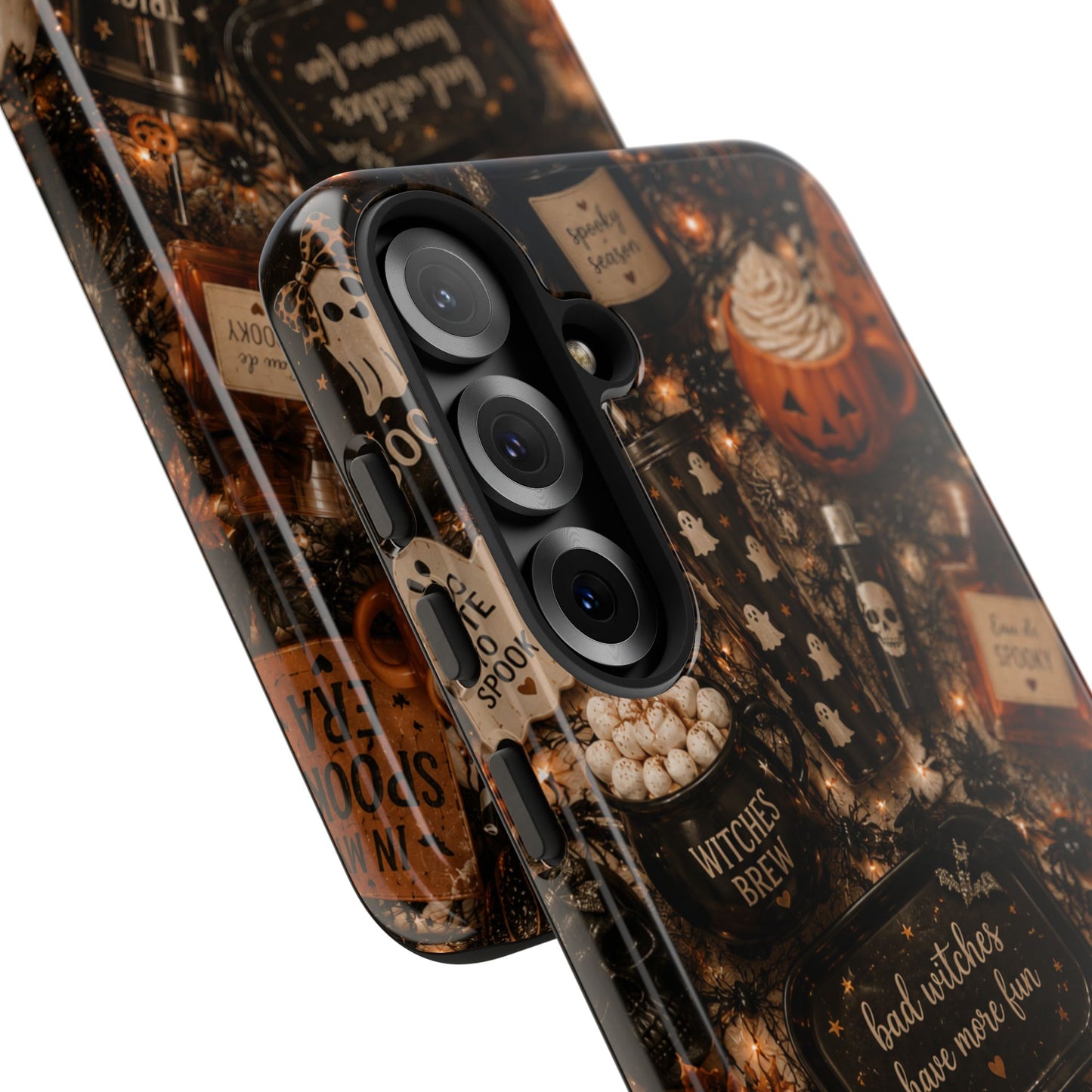 Sunflower Porch Co Halloween Collage phone case | spooky pumpkin witchy design