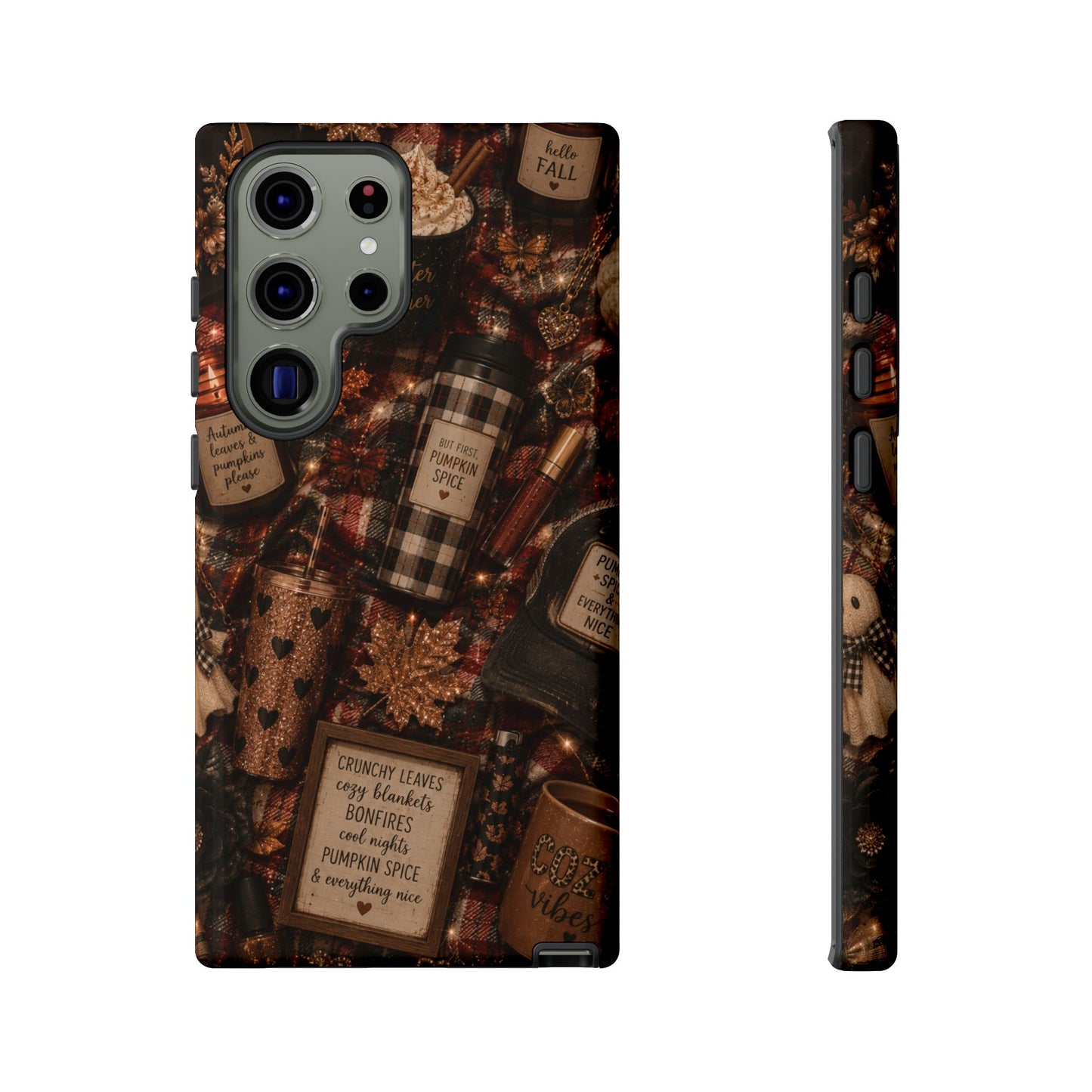 Sunflower Porch Co Cozy Pumpkin Spice Pattern Phone Case | Tough Cases