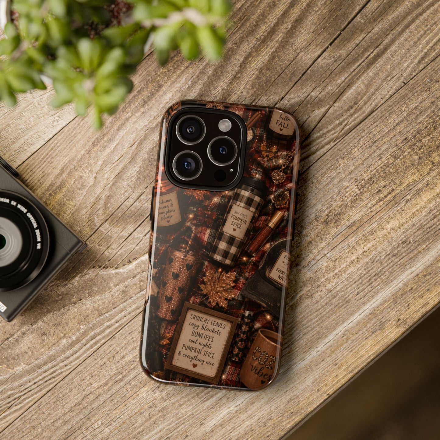 Sunflower Porch Co Cozy Pumpkin Spice Pattern Phone Case | Tough Cases