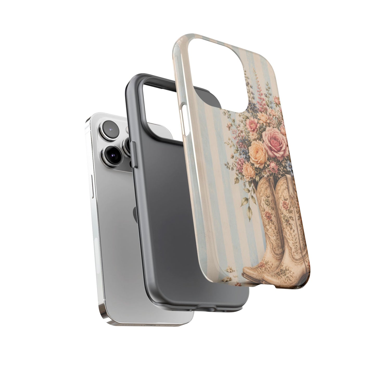 Sunflower Porch Co Vintage Floral Cowboy Boots phone case | iPhone protective case
