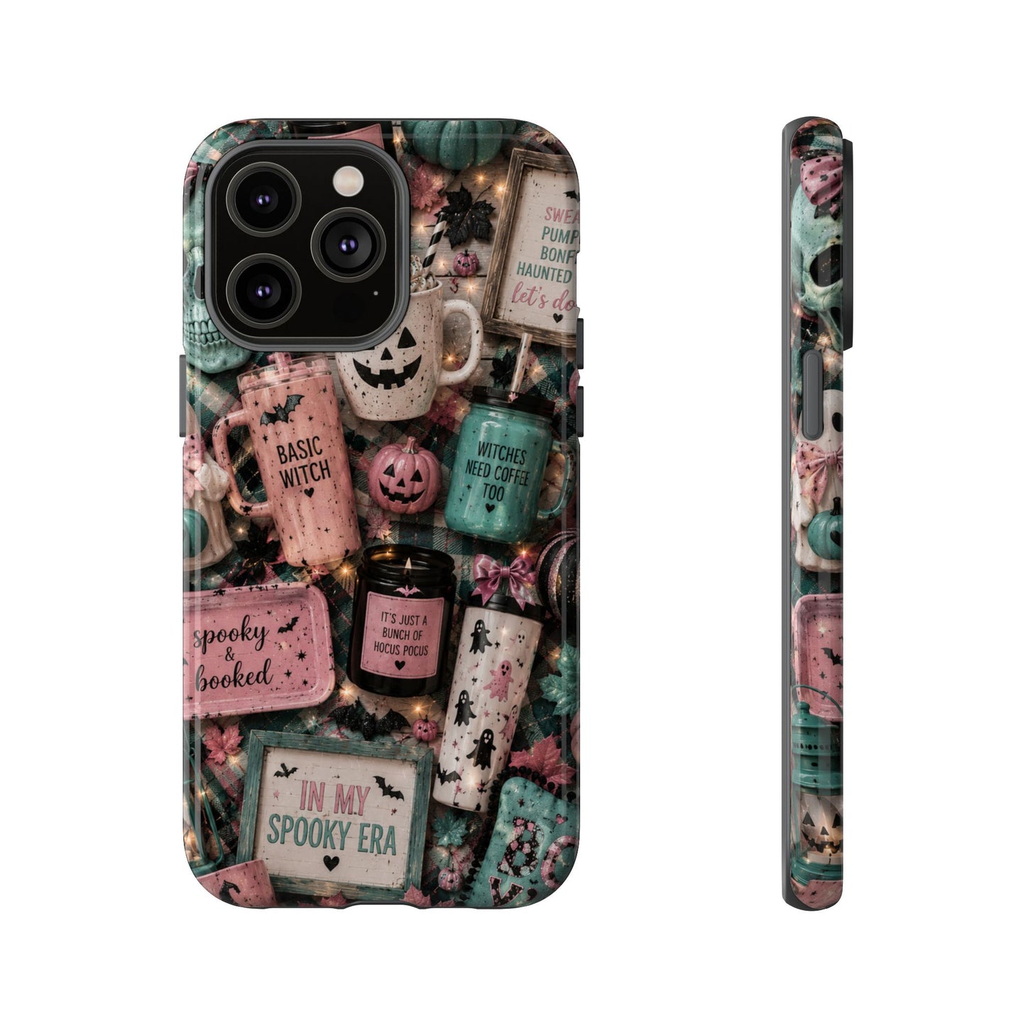 Sunflower Porch Co Spooky Mugs & Pumpkins Tough Cases | Halloween Collage Phone Case