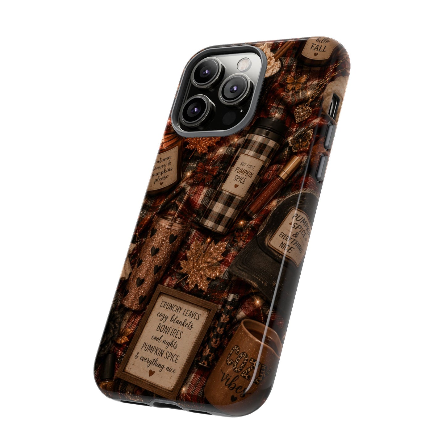 Sunflower Porch Co Cozy Pumpkin Spice Pattern Phone Case | Tough Cases