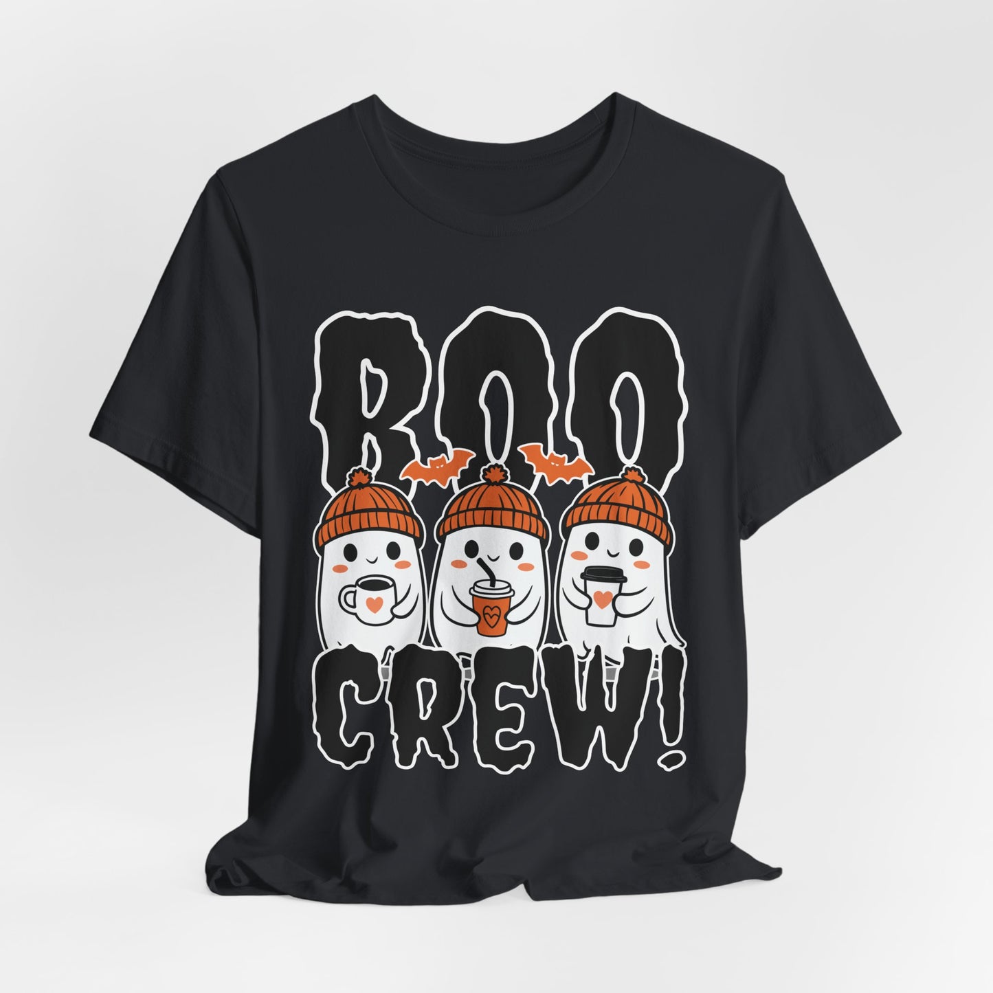 Boo Crew Ghosts Tee | Halloween ghosts wearing beanies, spooky lettering