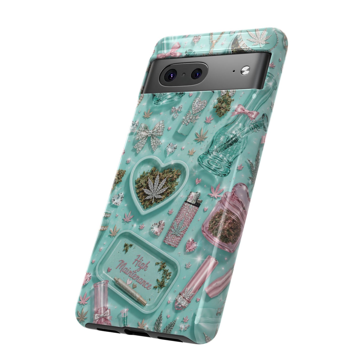Sunflower Porch Co Mint Cannabis Pattern Phone Case | Tough Case