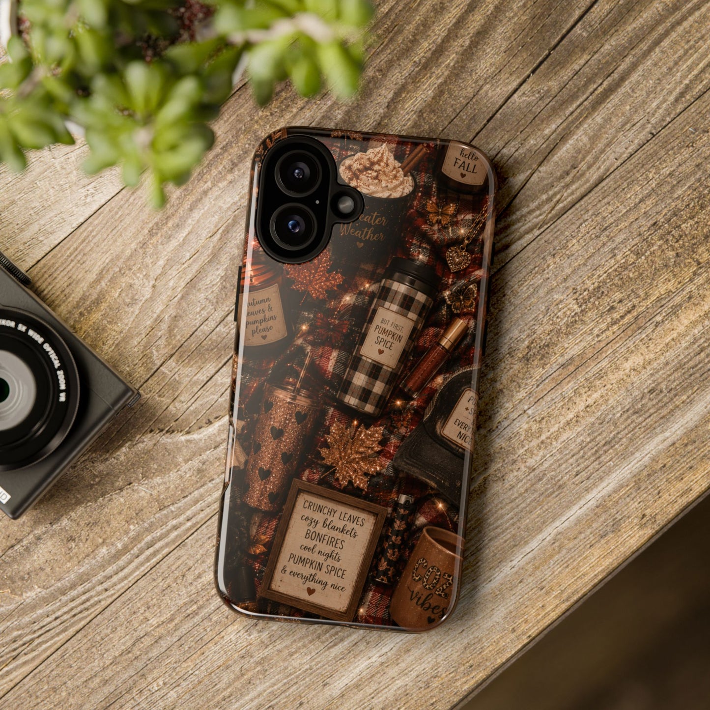 Sunflower Porch Co Cozy Pumpkin Spice Pattern Phone Case | Tough Cases