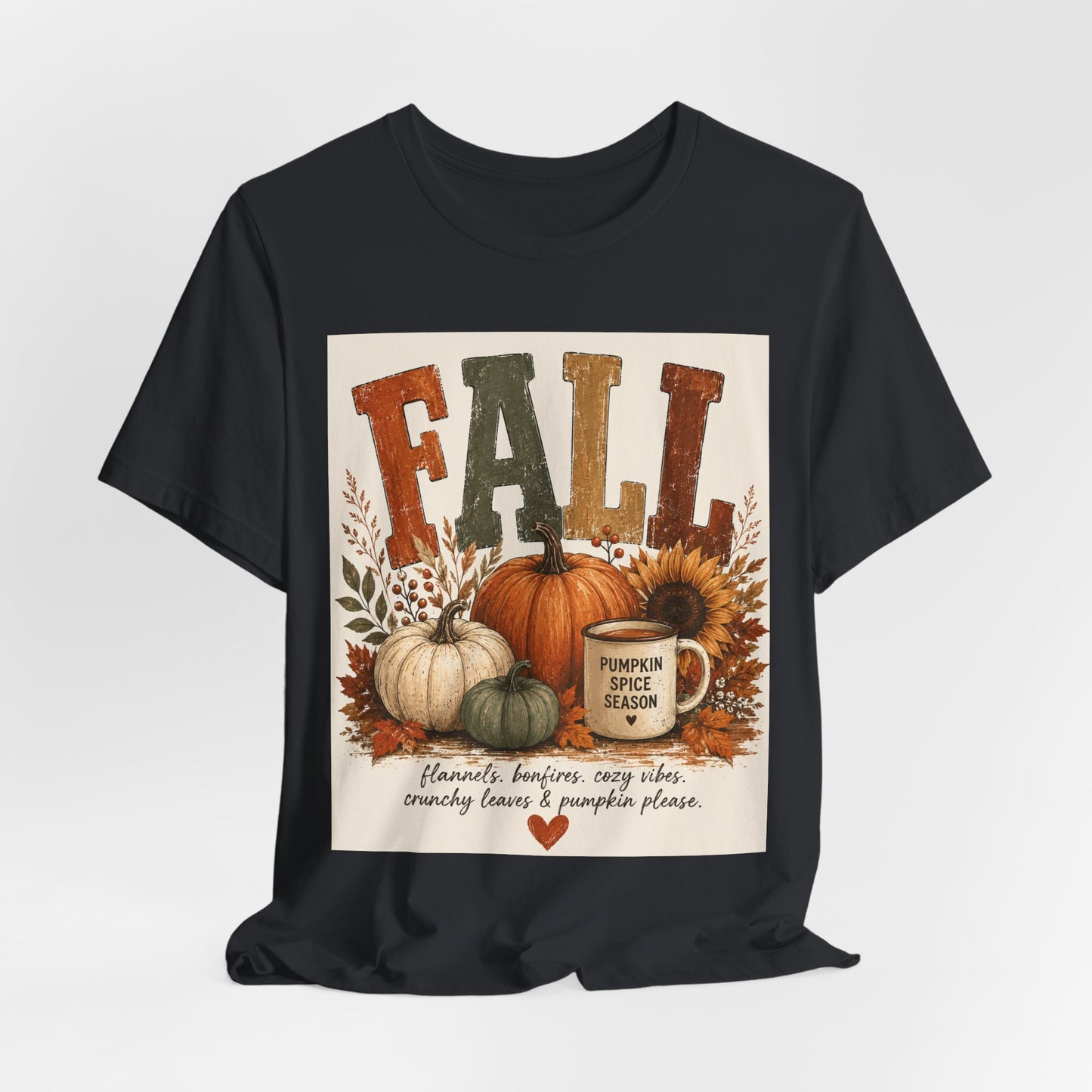Sunflower Porch Co Fall Pumpkin Harvest T-Shirt | Pumpkin Spice Season Tee