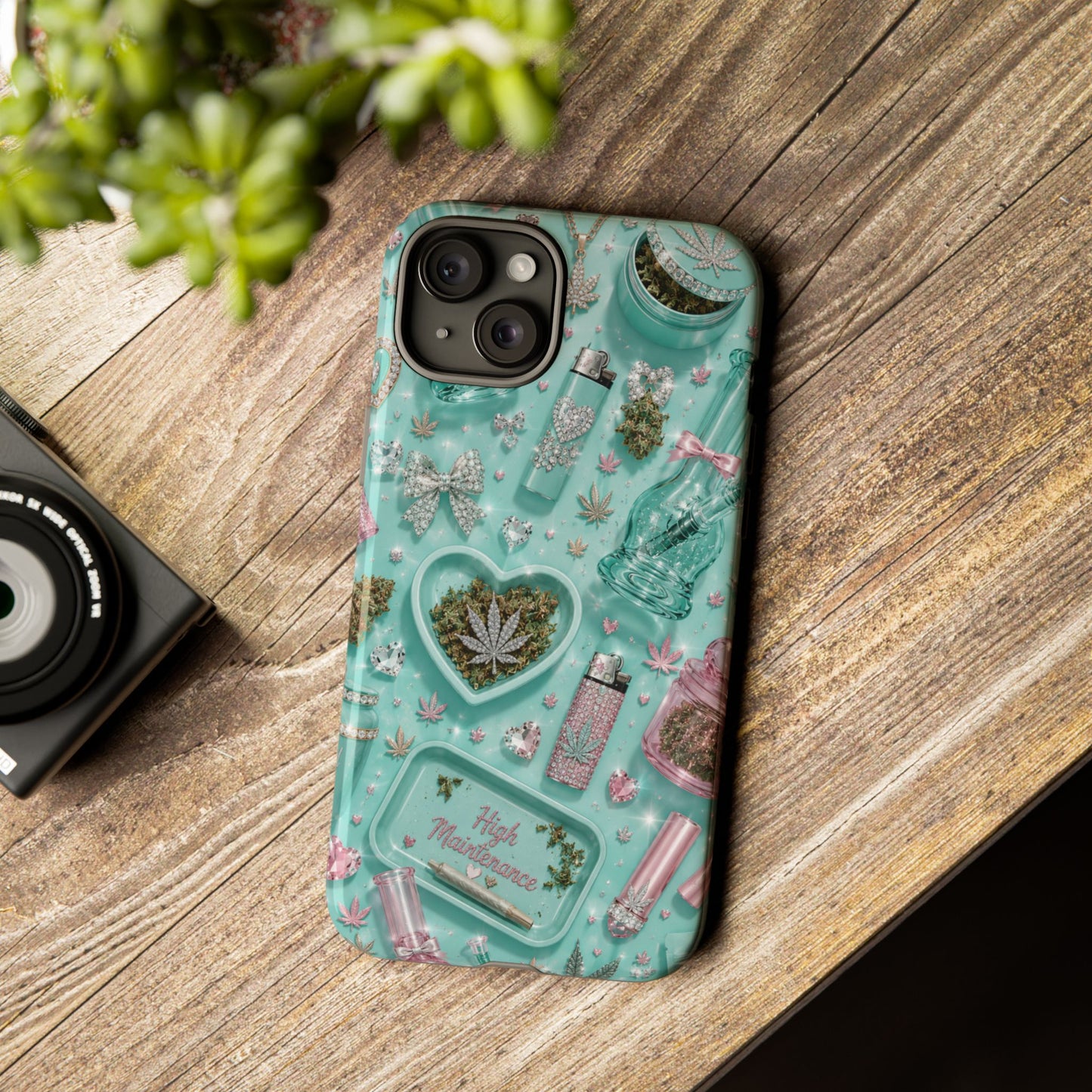 Sunflower Porch Co Mint Cannabis Pattern Phone Case | Tough Case