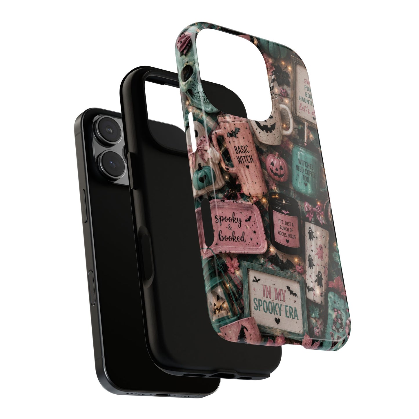Sunflower Porch Co Spooky Mugs & Pumpkins Tough Cases | Halloween Collage Phone Case