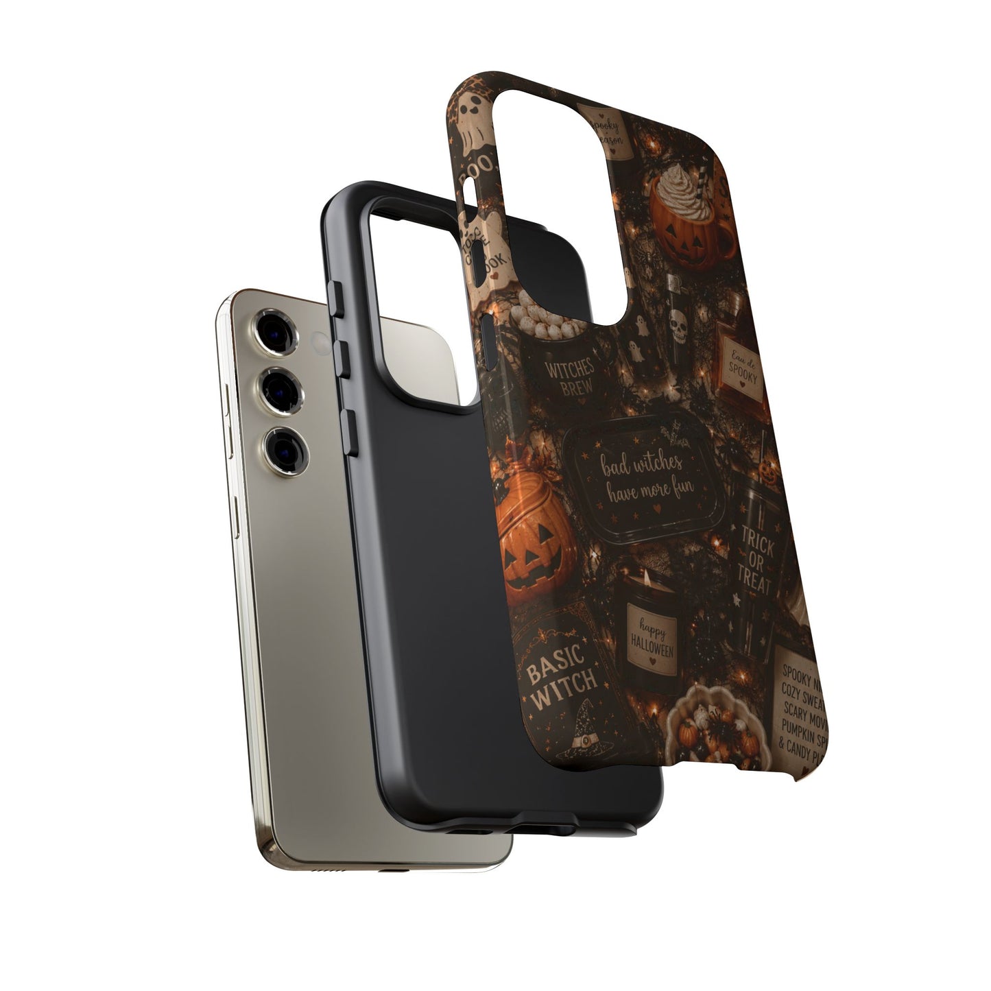 Sunflower Porch Co Halloween Collage phone case | spooky pumpkin witchy design