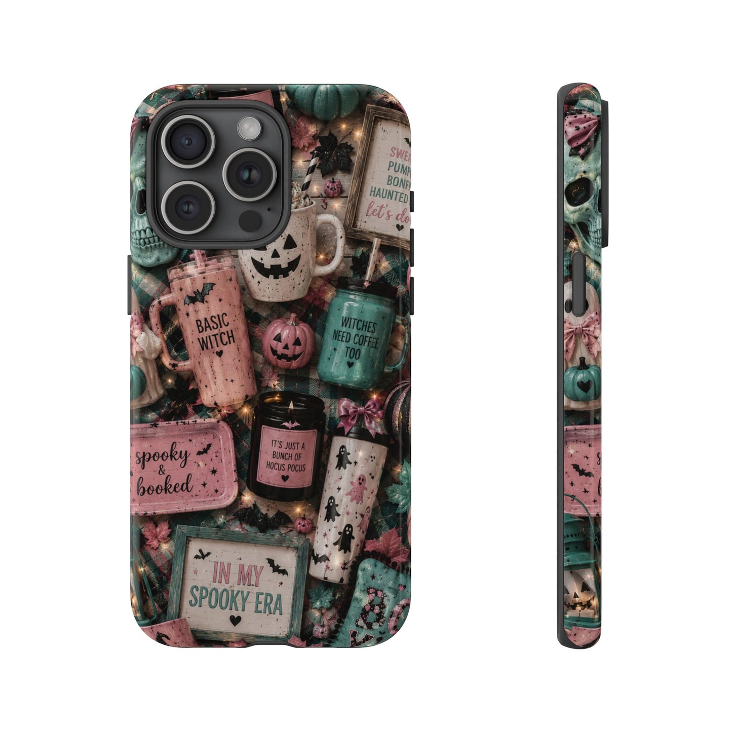 Sunflower Porch Co Spooky Mugs & Pumpkins Tough Cases | Halloween Collage Phone Case