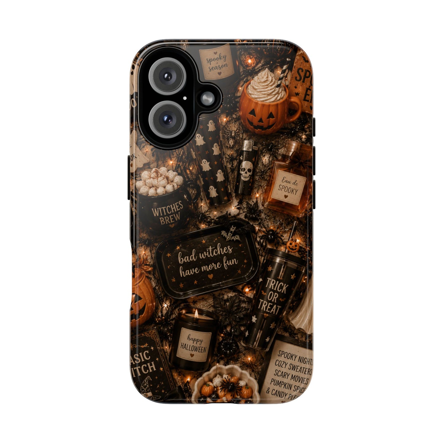 Sunflower Porch Co Halloween Collage phone case | spooky pumpkin witchy design