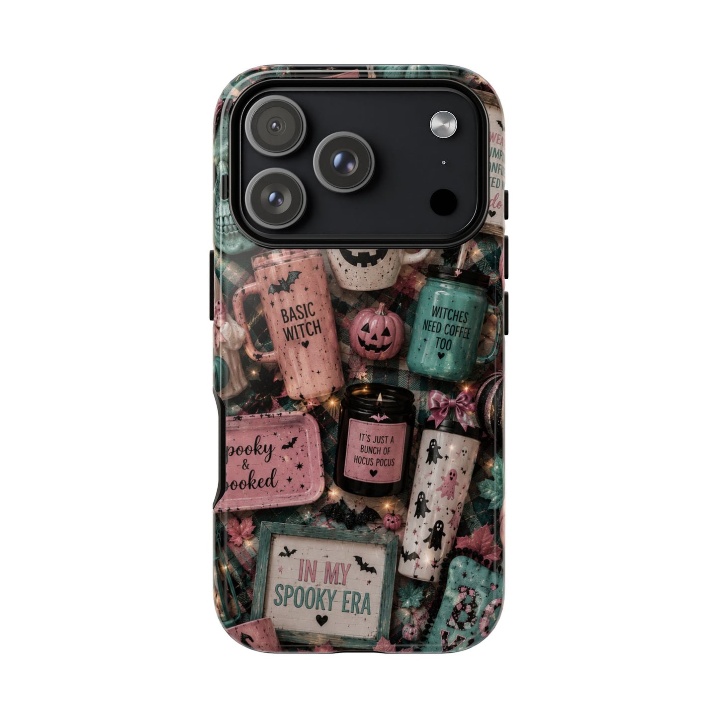 Sunflower Porch Co Spooky Mugs & Pumpkins Tough Cases | Halloween Collage Phone Case