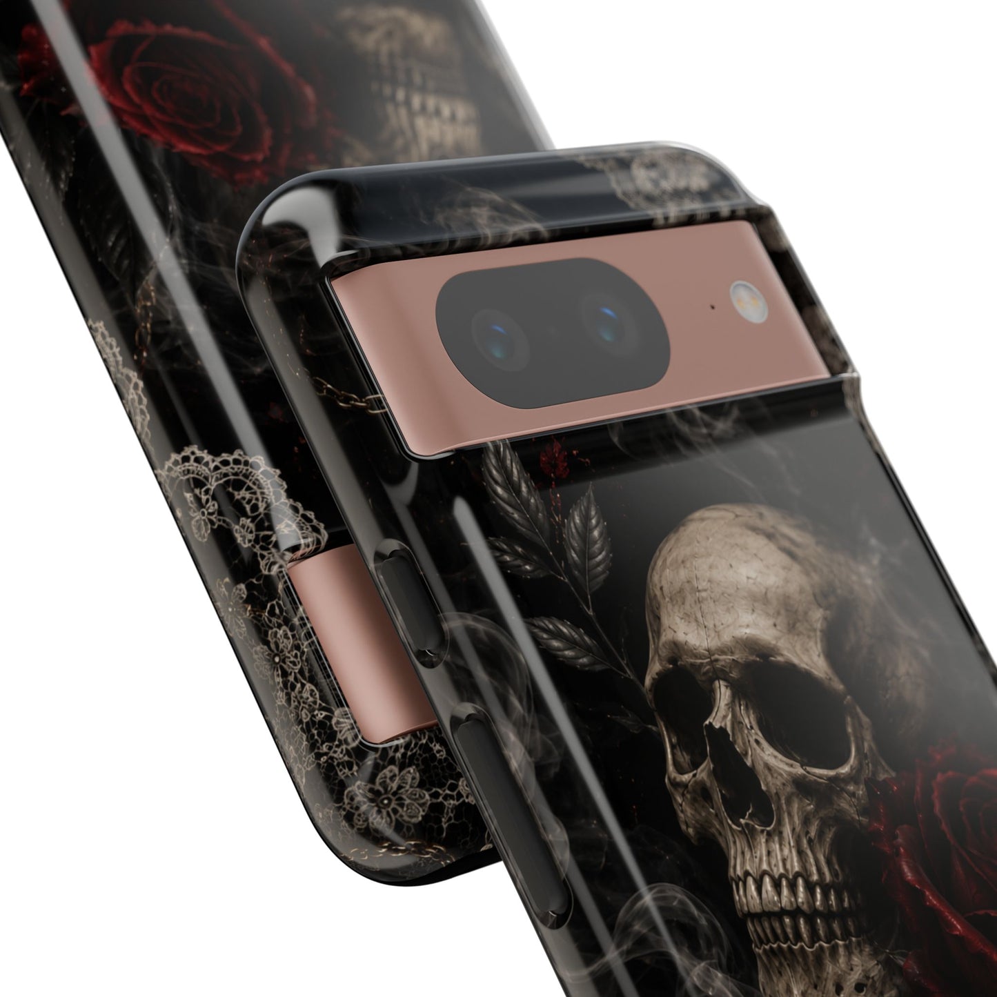 Sunflower Porch Co Skull with Red Rose phone case | Tough Cases