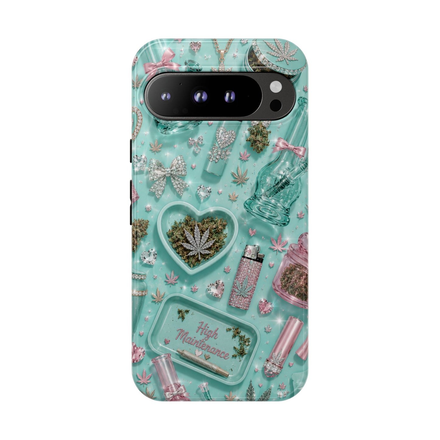 Sunflower Porch Co Mint Cannabis Pattern Phone Case | Tough Case