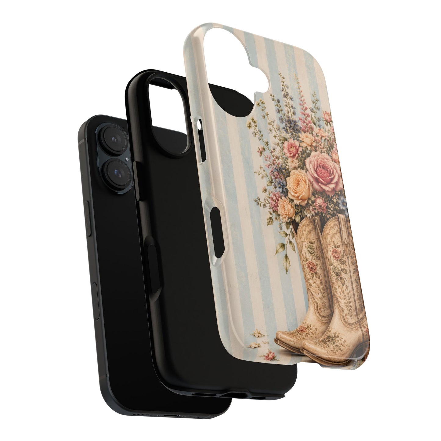 Sunflower Porch Co Vintage Floral Cowboy Boots phone case | iPhone protective case