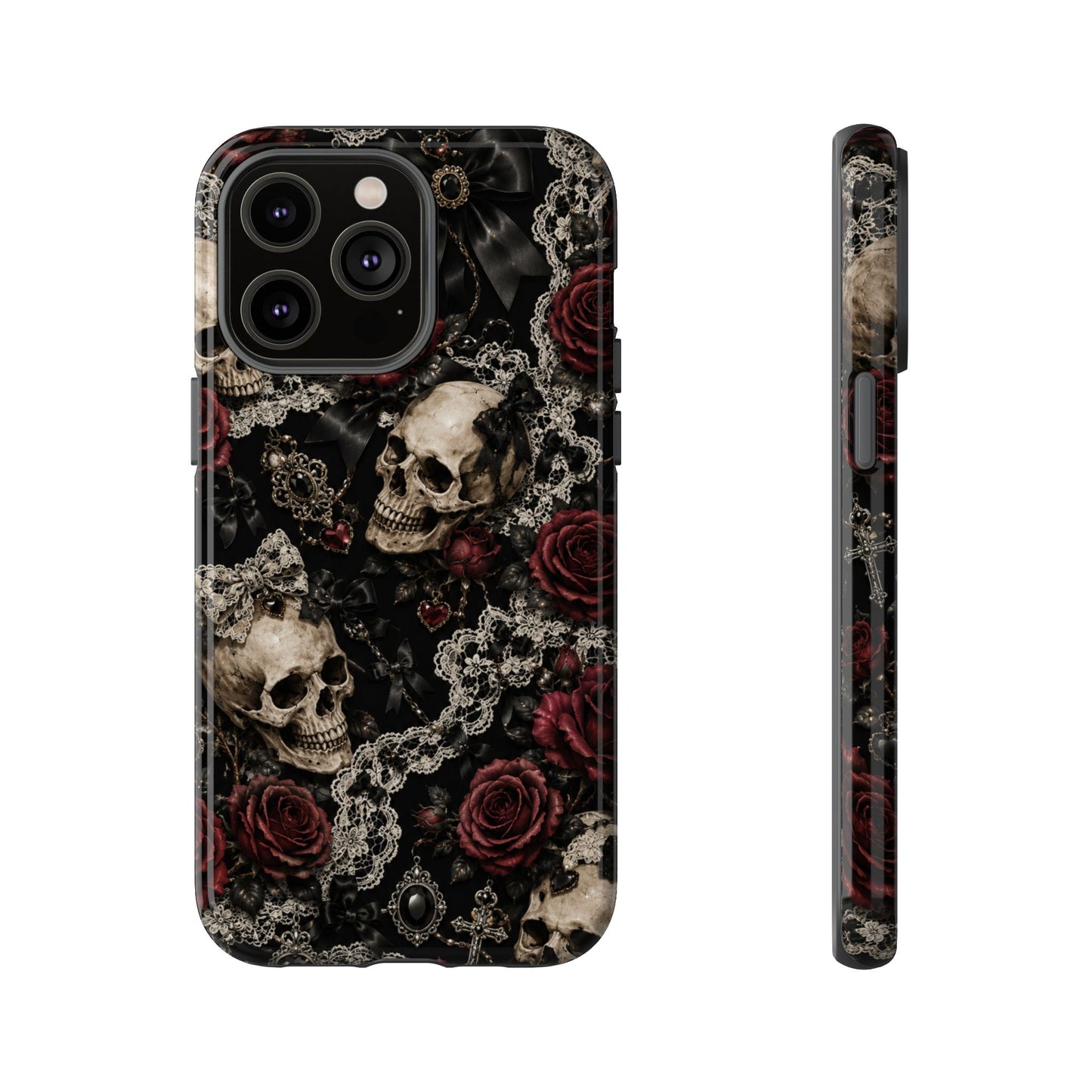 Skull and Red Roses phone case | Tough Cases