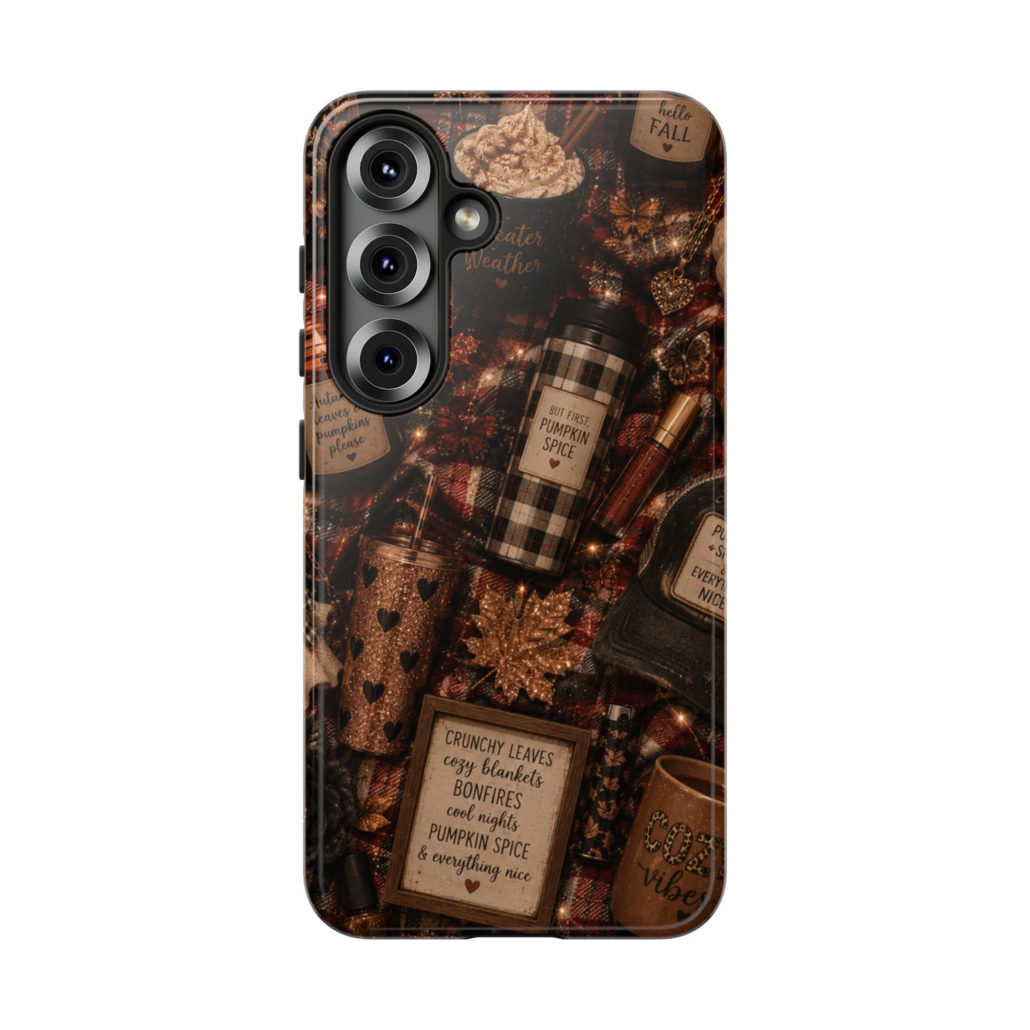 Sunflower Porch Co Cozy Pumpkin Spice Pattern Phone Case | Tough Cases