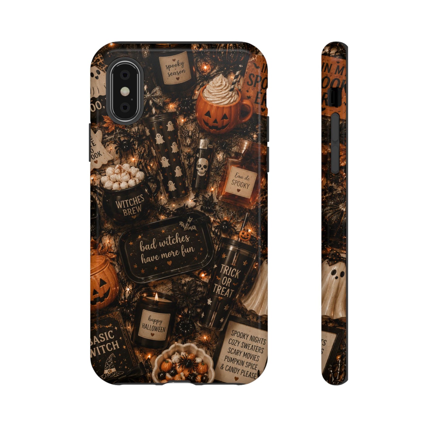 Sunflower Porch Co Halloween Collage phone case | spooky pumpkin witchy design