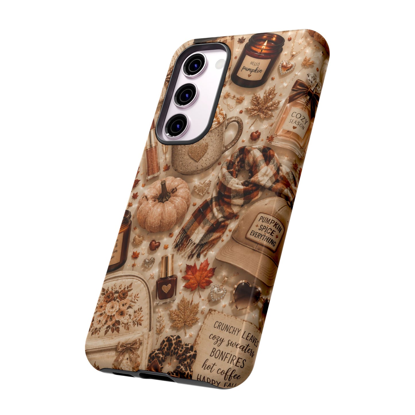 Sunflower Porch Co Cozy Autumn Mug and Pumpkin Pattern Phone Case | Fall Aesthetic