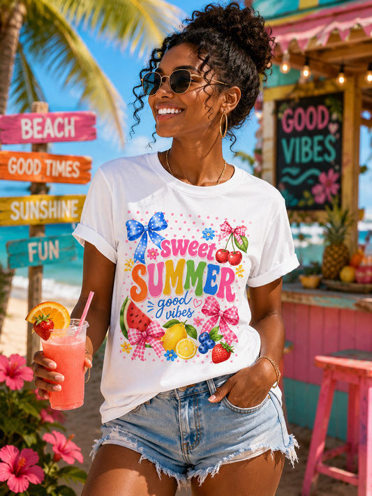 Sunflower Porch Co. Sweet Summer Good Vibes T-Shirt