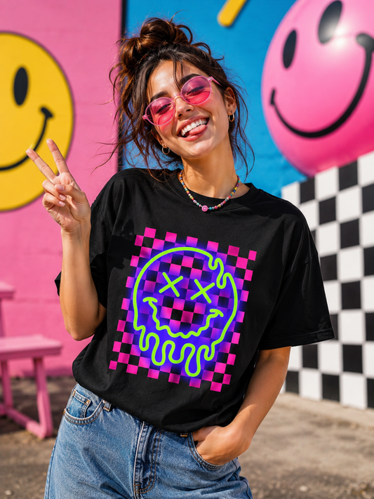 SunflowerPorchCo Neon Smiley Face