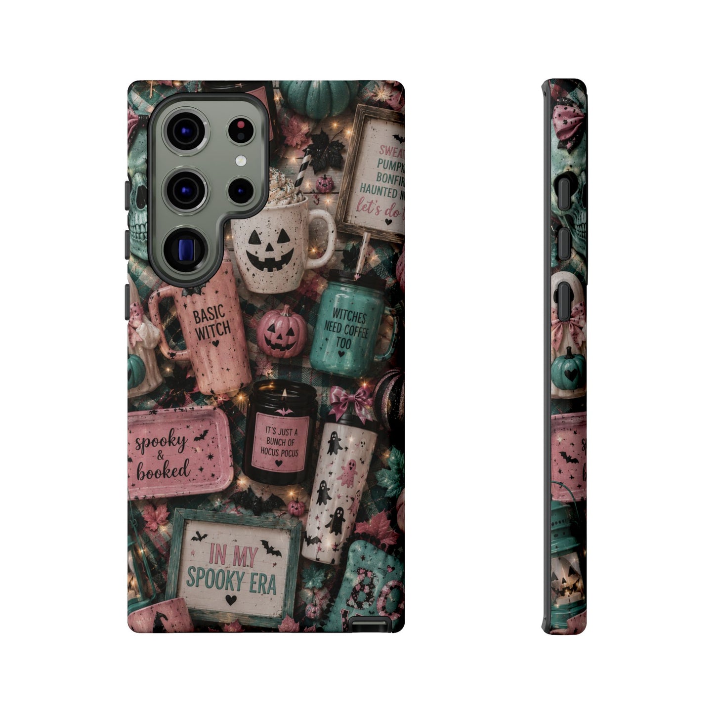 Sunflower Porch Co Spooky Mugs & Pumpkins Tough Cases | Halloween Collage Phone Case