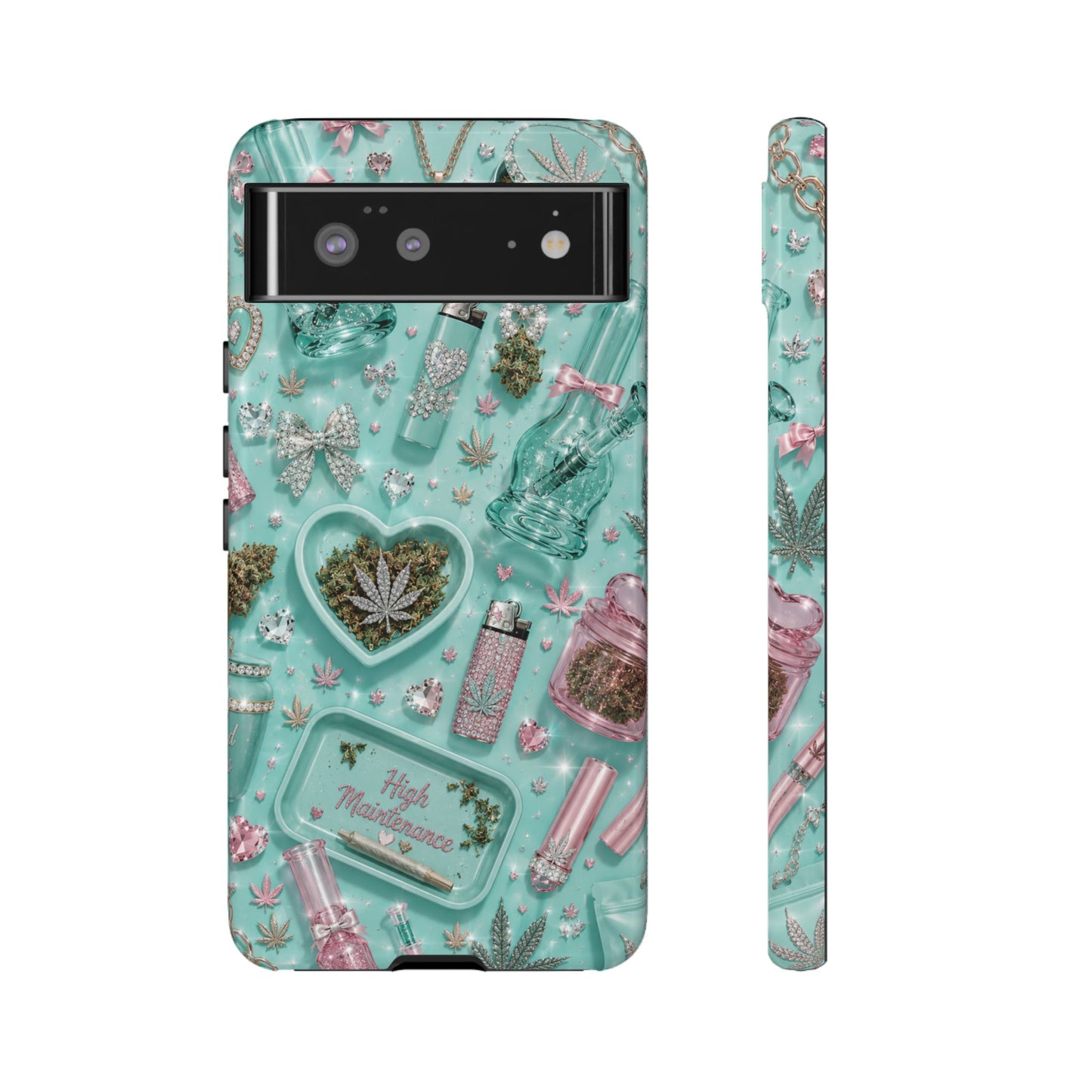 Sunflower Porch Co Mint Cannabis Pattern Phone Case | Tough Case