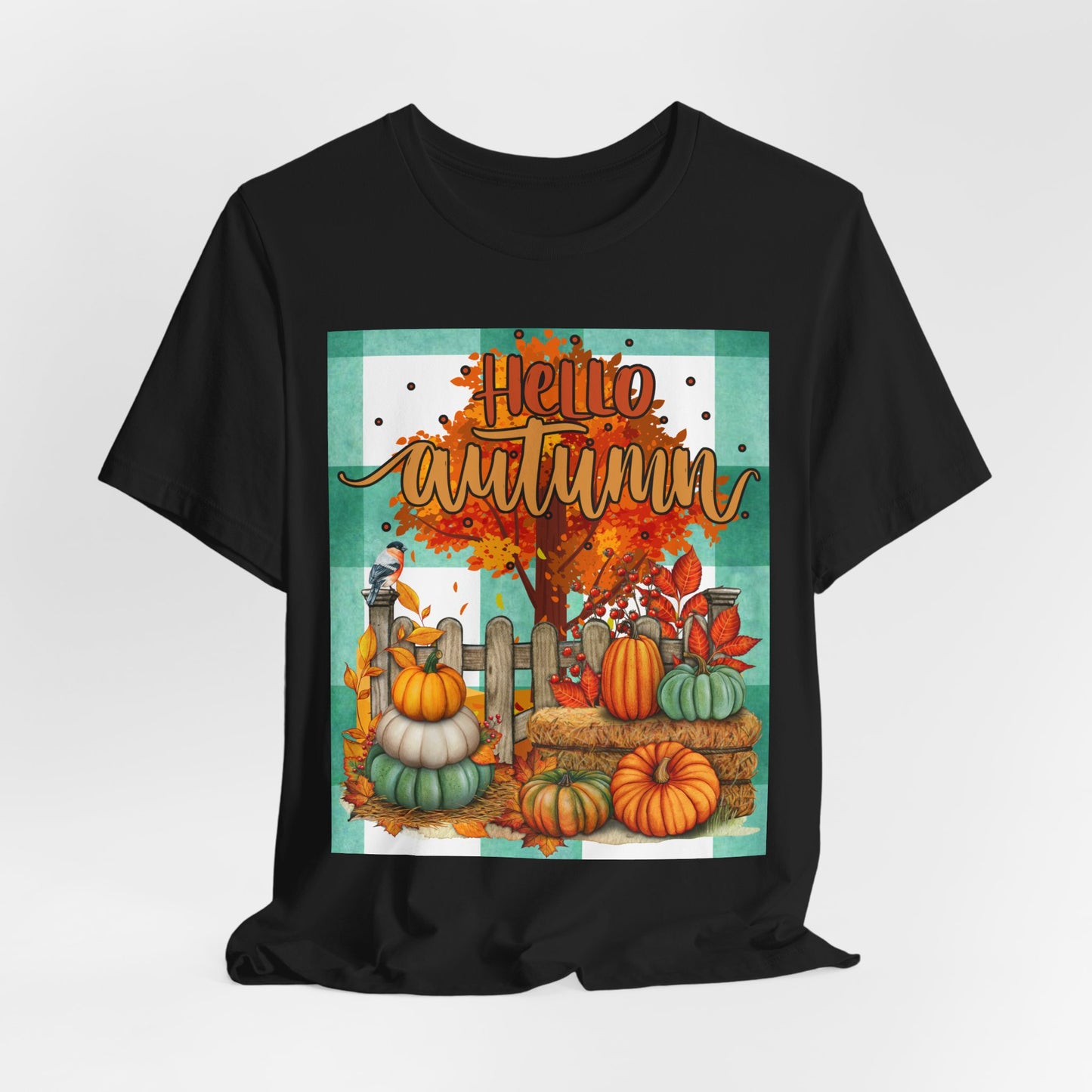 SunflowerPorchCo Hello Autumn pumpkin harvest tee | Fall pumpkin patch shirt