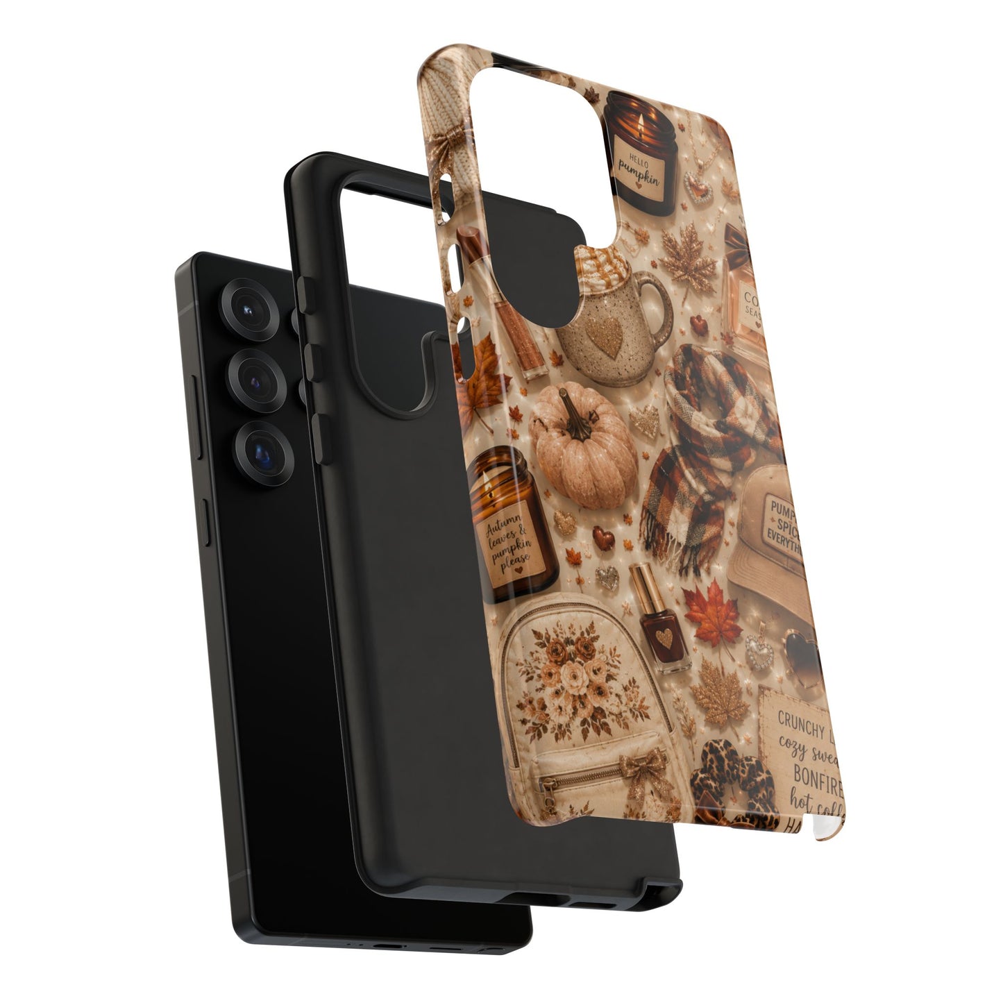 Sunflower Porch Co Cozy Autumn Mug and Pumpkin Pattern Phone Case | Fall Aesthetic