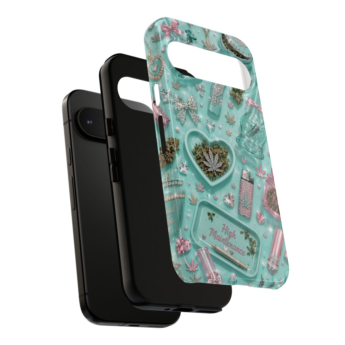 Sunflower Porch Co Mint Cannabis Pattern Phone Case | Tough Case