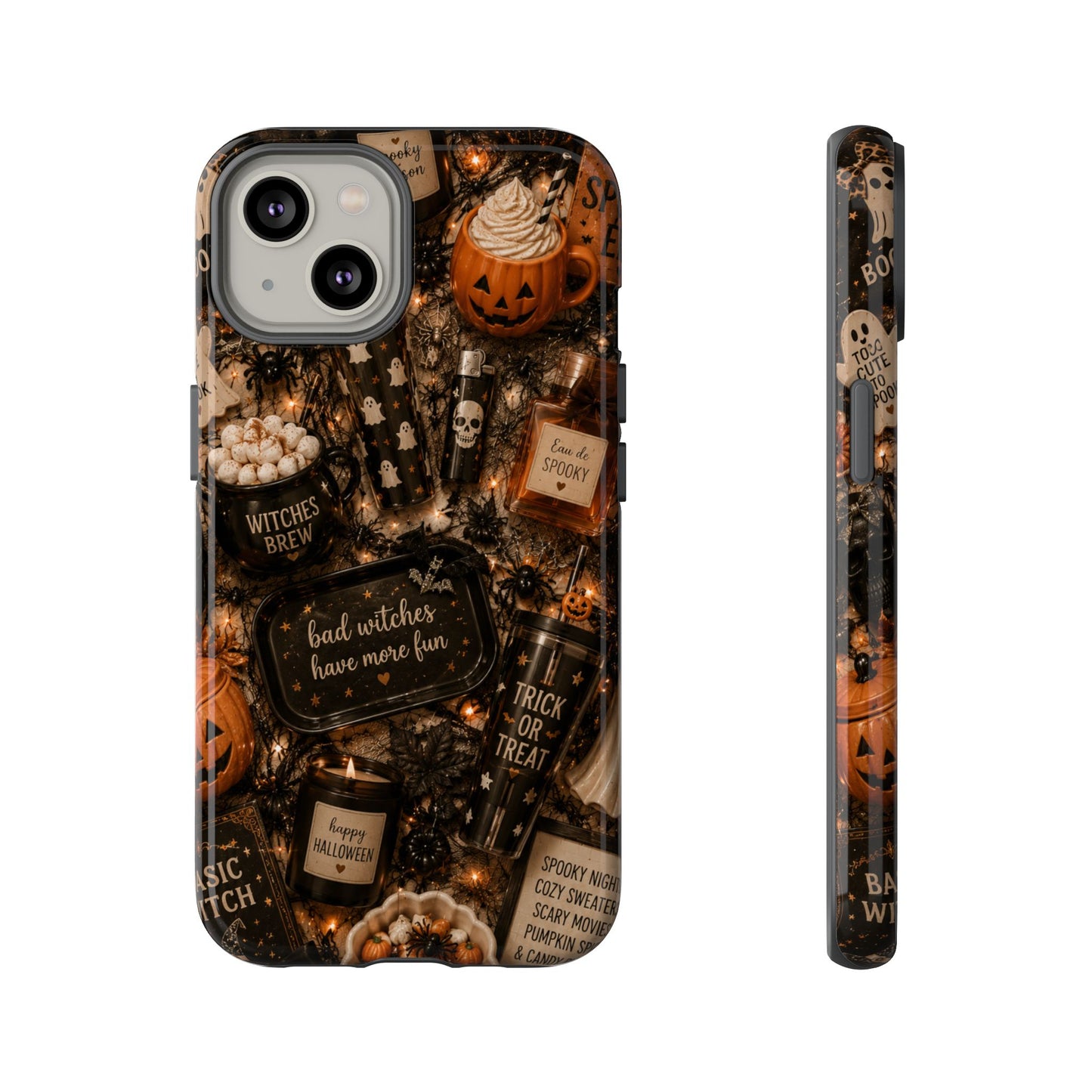 Sunflower Porch Co Halloween Collage phone case | spooky pumpkin witchy design