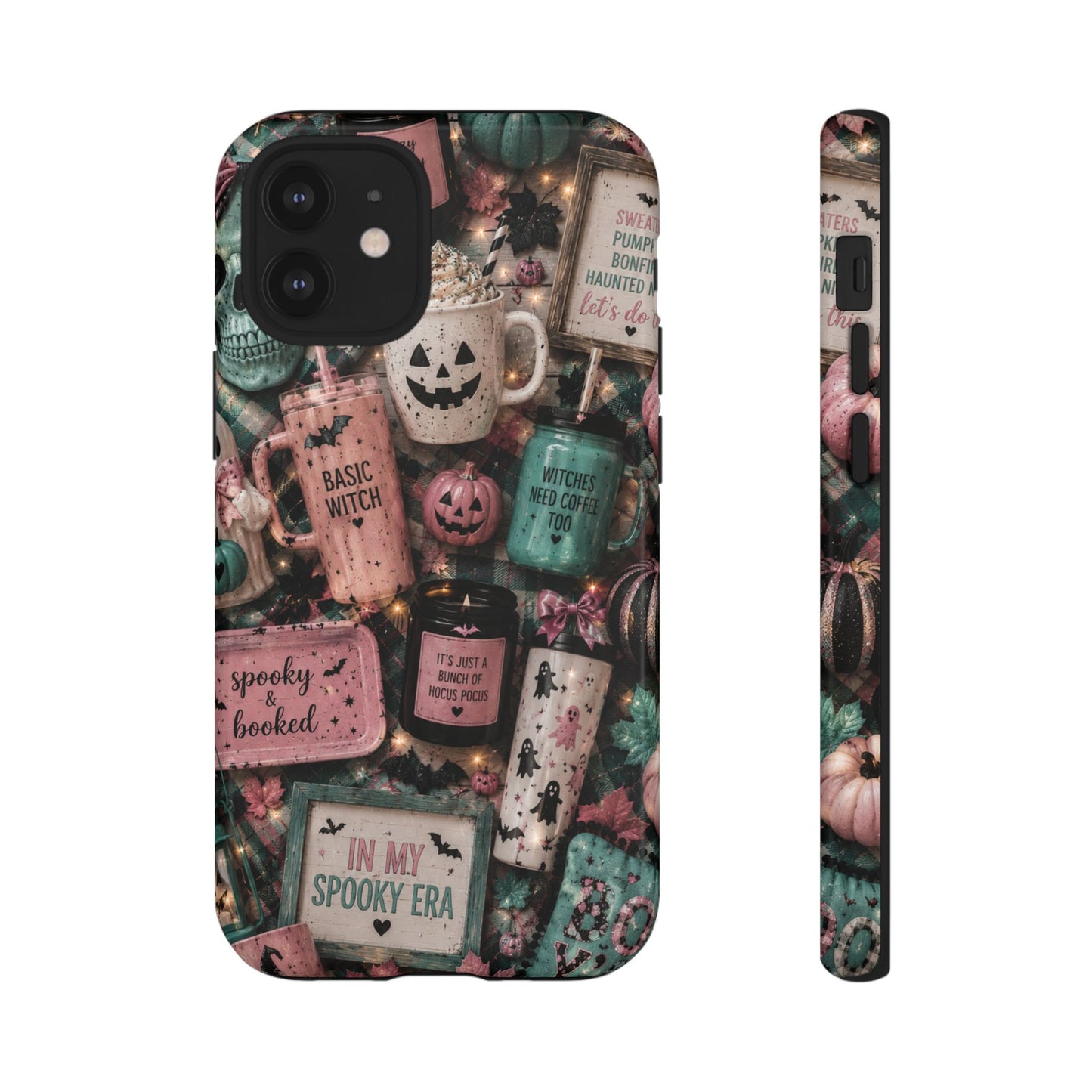 Sunflower Porch Co Spooky Mugs & Pumpkins Tough Cases | Halloween Collage Phone Case