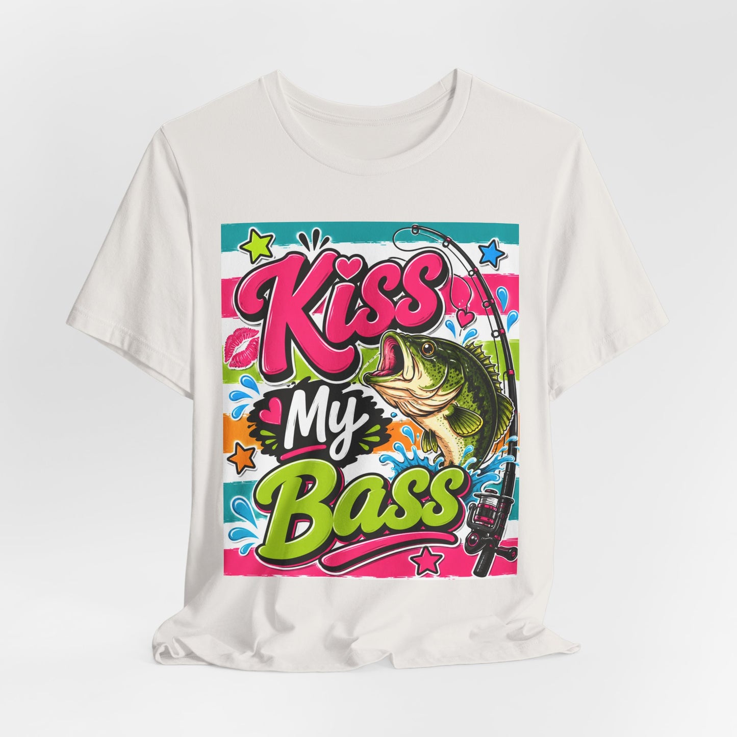 Sunflower Porch Co. Kiss My Bass T-Shirt – Funny Fishing Tee with Bass Graphic